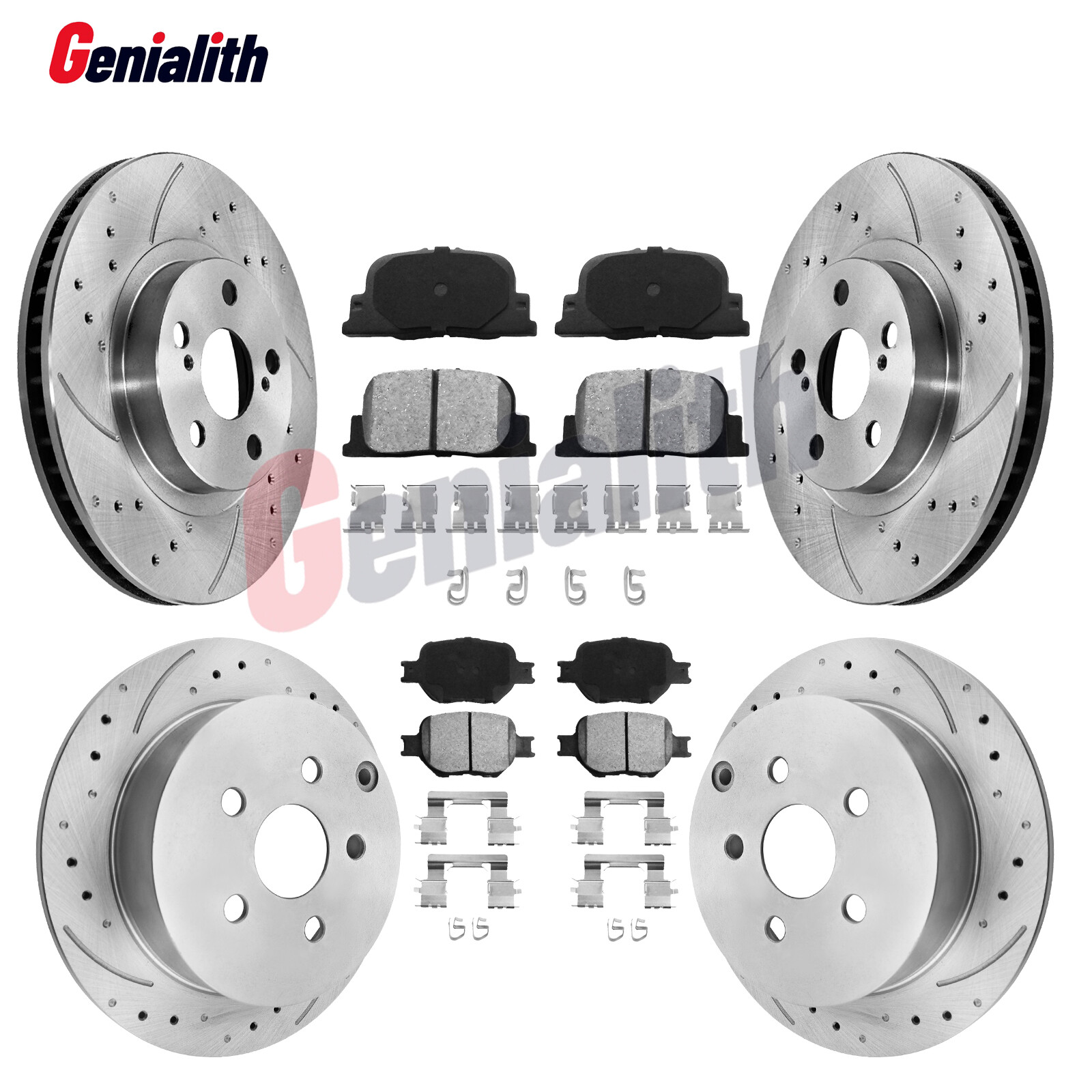 Front and Rear Rotors Ceramic Brake Pads for 2005 – 2007 2008 2009 2010 Scion tC