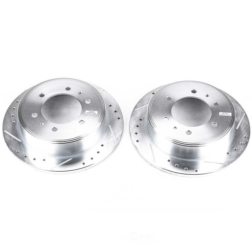 Disc Brake Rotor Set-Rear Drilled, Slotted and Zinc Plated Brake Rotor Pair