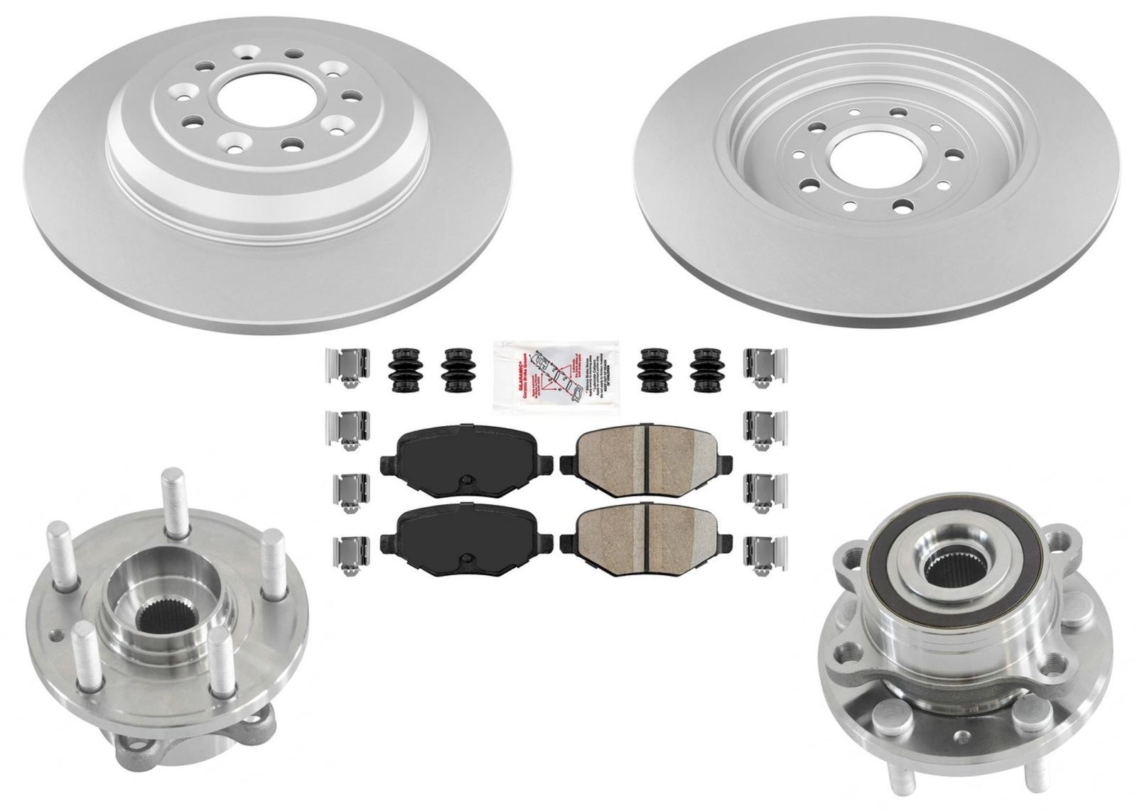 Rear Coated 330MM Solid Brake Rotors Brake Pads Hardware Fits Explorer 2011-2019