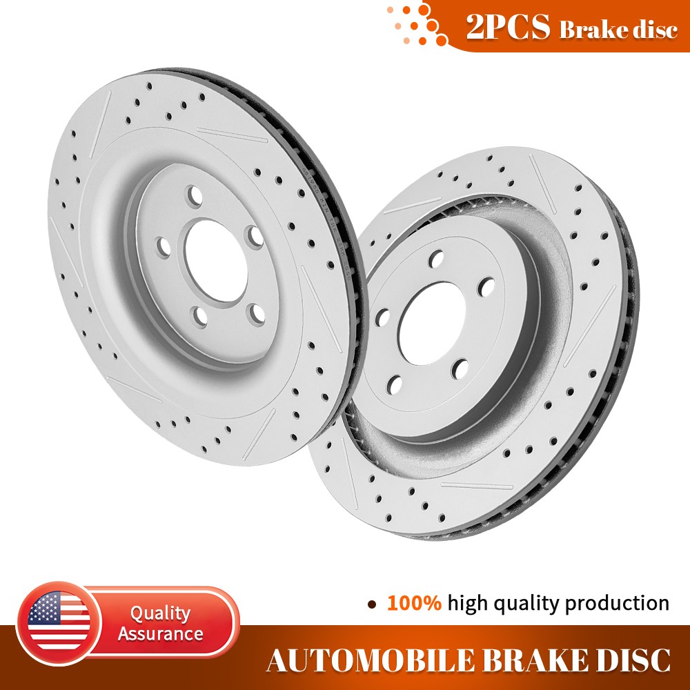 330mm REAR Disc Drilled Brake Rotors for Ford Mustang 2015 2016 2017 2018 – 2023