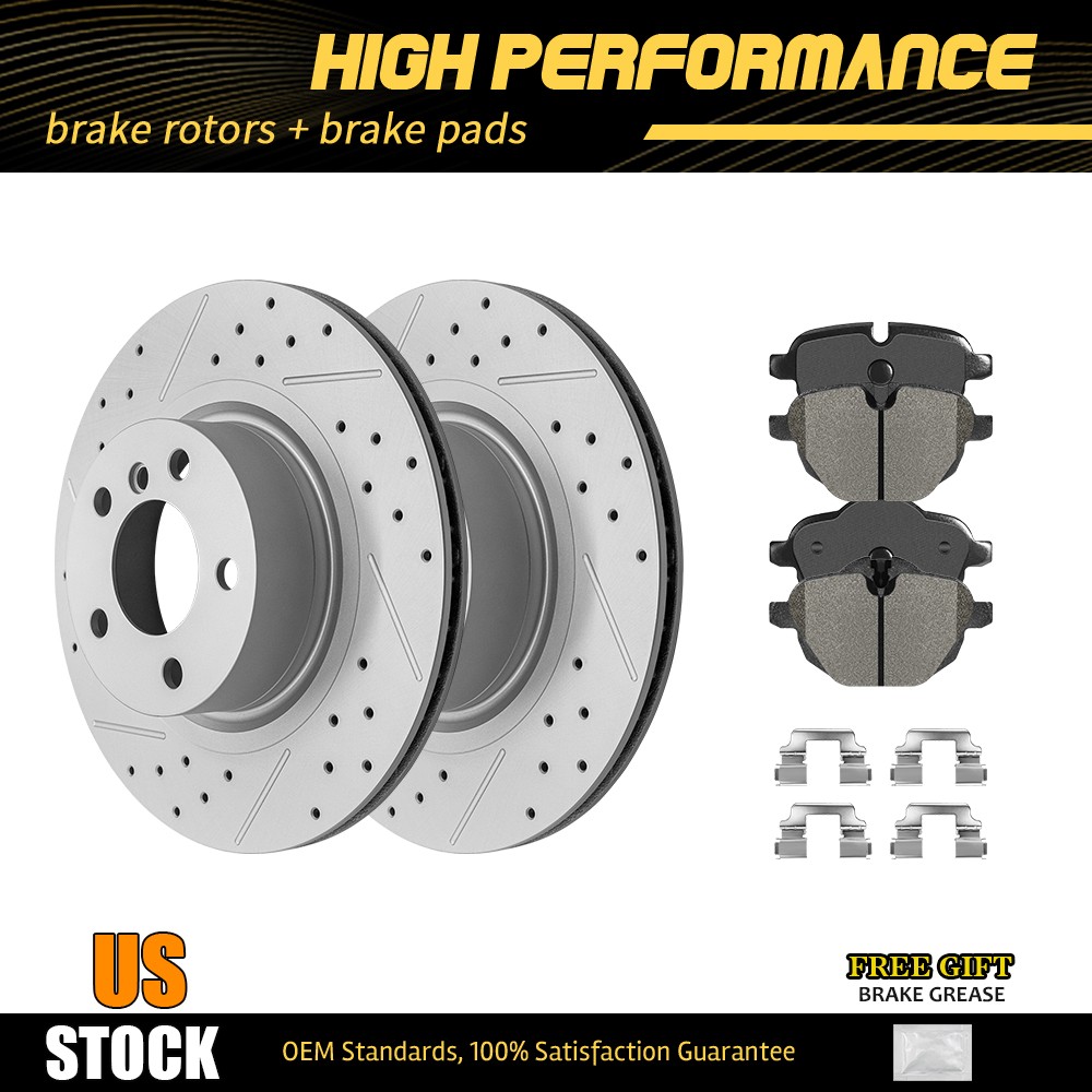12.99 inch (330mm) Rear Disc Brake Rotors + Ceramic Pads For BMW X3 X4