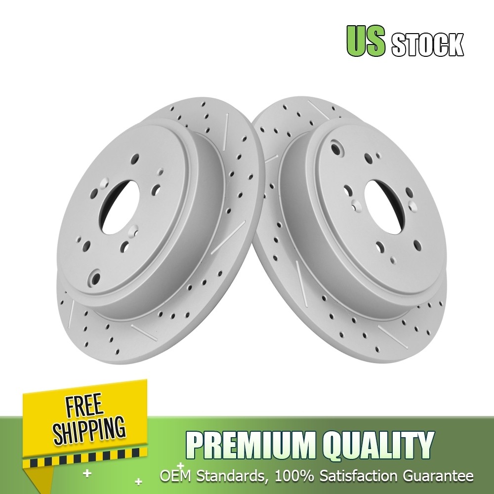 Rear Drilled and Slotted Disc Brake Rotors for Acura MDX Honda Pilot