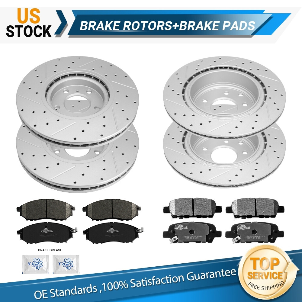 320mm Front & 308mm Rear Rotors Brake Pads for Nissan 370Z 350Z Infiniti G35 G37