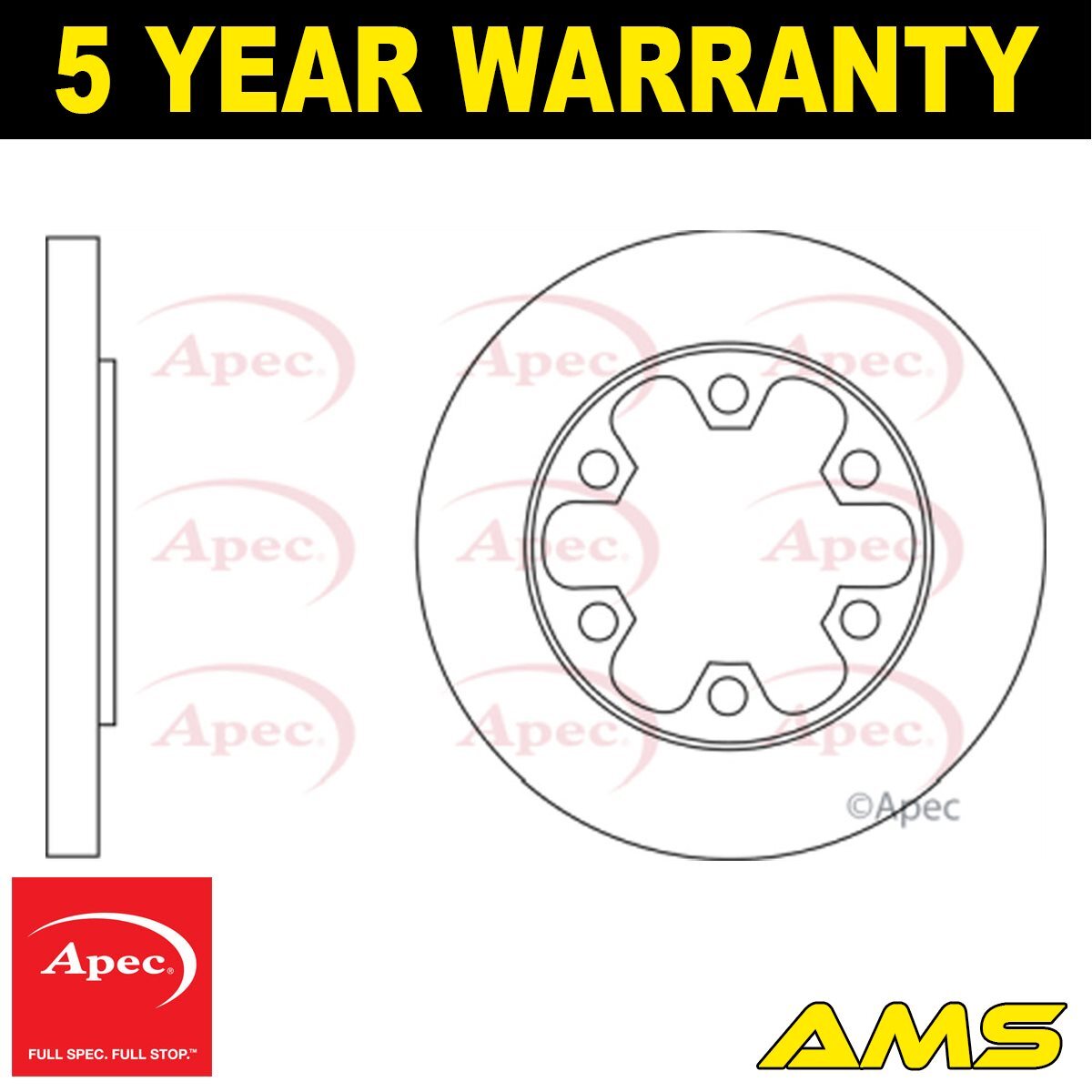 Fits Ford Transit 2014-2020 2.0 D 2.2 dCi Brake Disc Rear Apec BK312A315BD