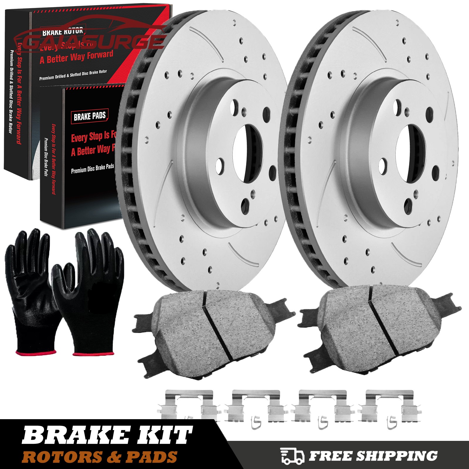 Front Drilled Slotted Rotors Brake Pads For 2000 2001 2002-2005 Toyota Celica