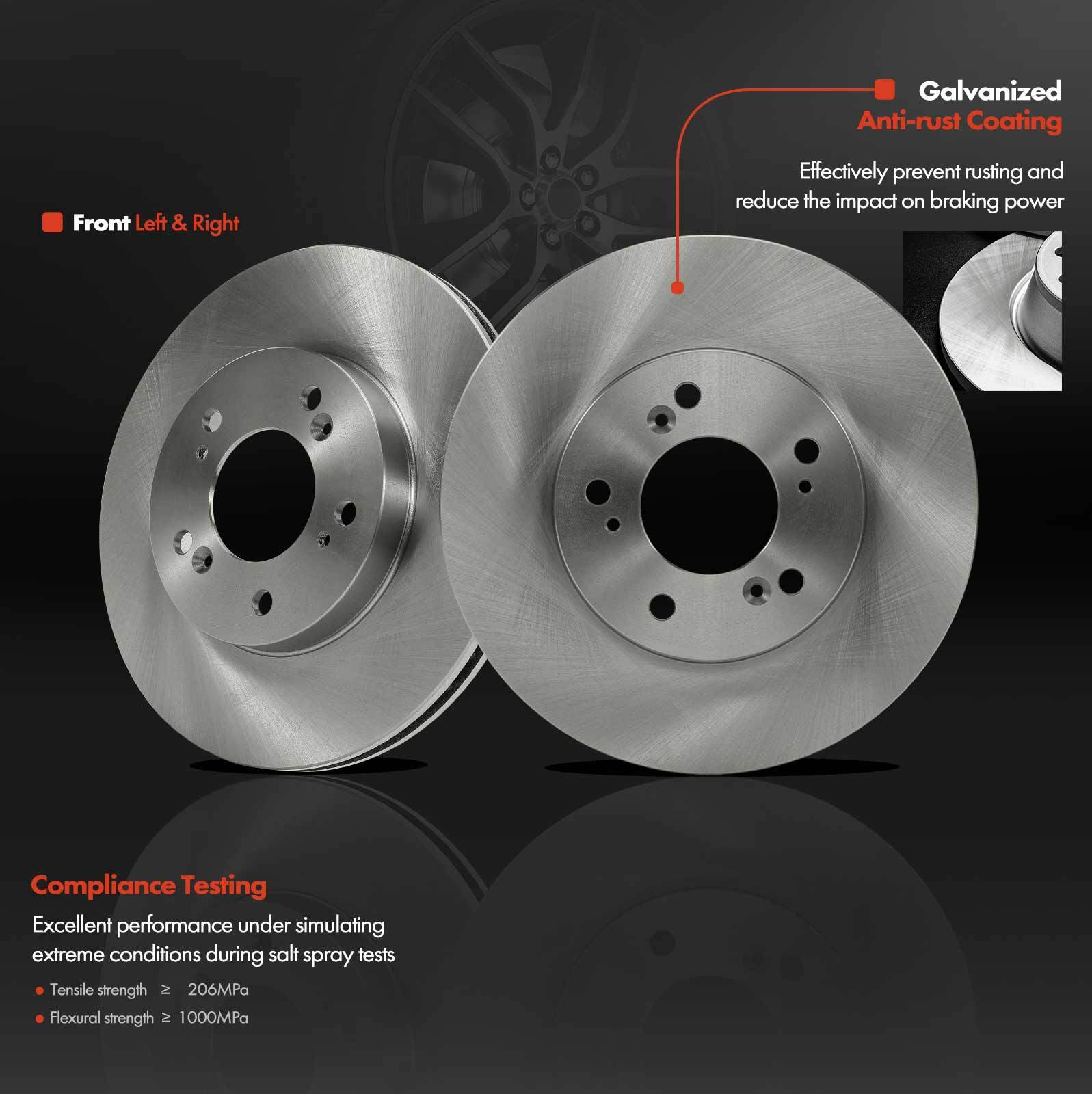 2Pcs Front Disc Brake Rotors for Honda CR-V Odyssey Acura TL RL Isuzu 281.6mm