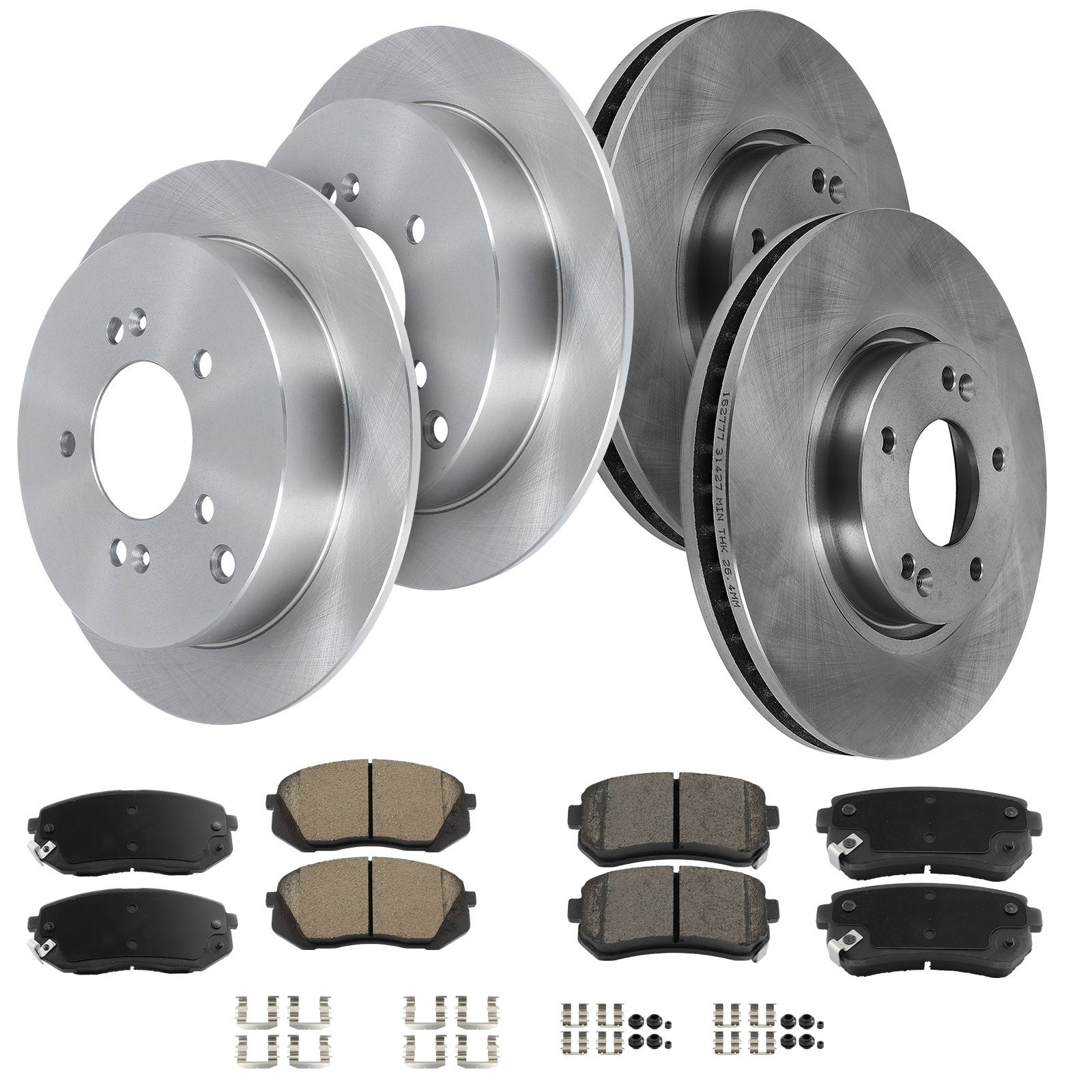 Front And Rear Brake Rotors & Ceramic Pads For Hyundai Tucson 2013 – 2015 FWD