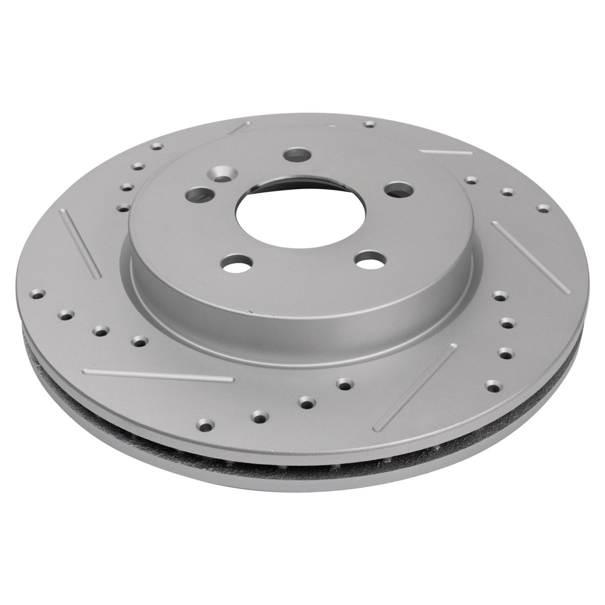 Front & Rear Ceramic Brake Pad & Performance Drilled Slotted Rotor Kit