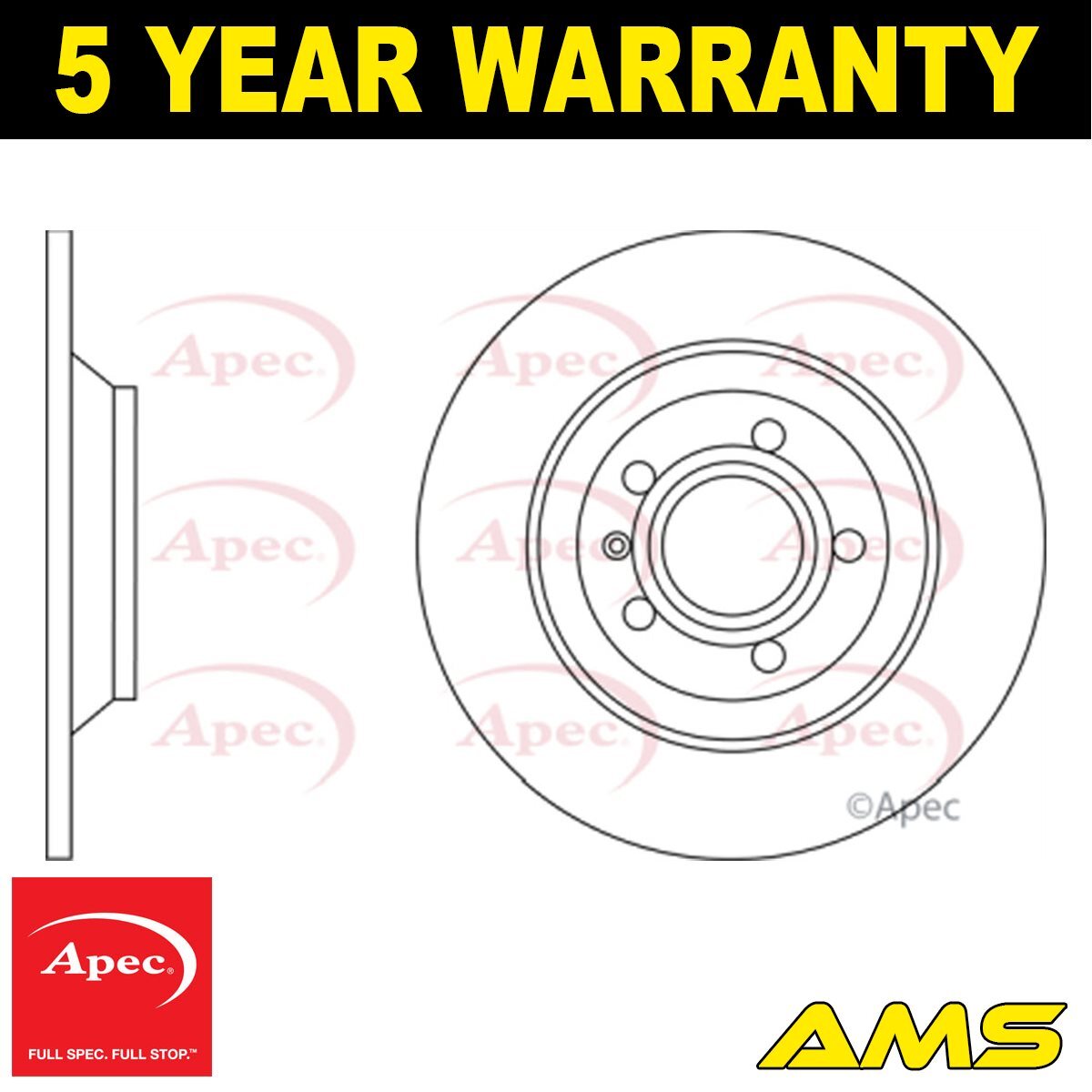 Fits Audi Allroad 2006-2011 2.7 TDi 3.0 Brake Disc Rear Apec 4F0615601G
