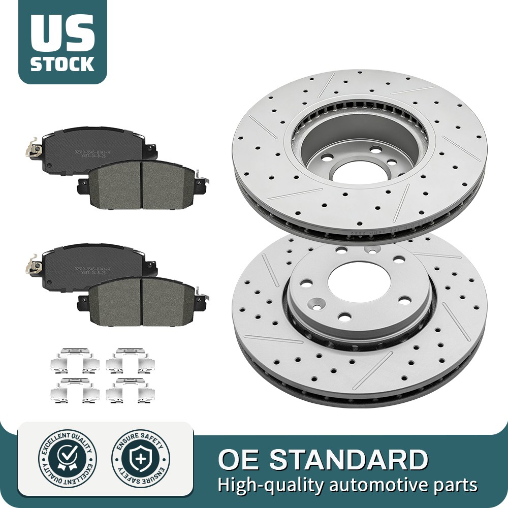 280mm Front Brake Disc Rotor Ceramic Pads For Nissan Sentra Kicks 2021 2022-2024