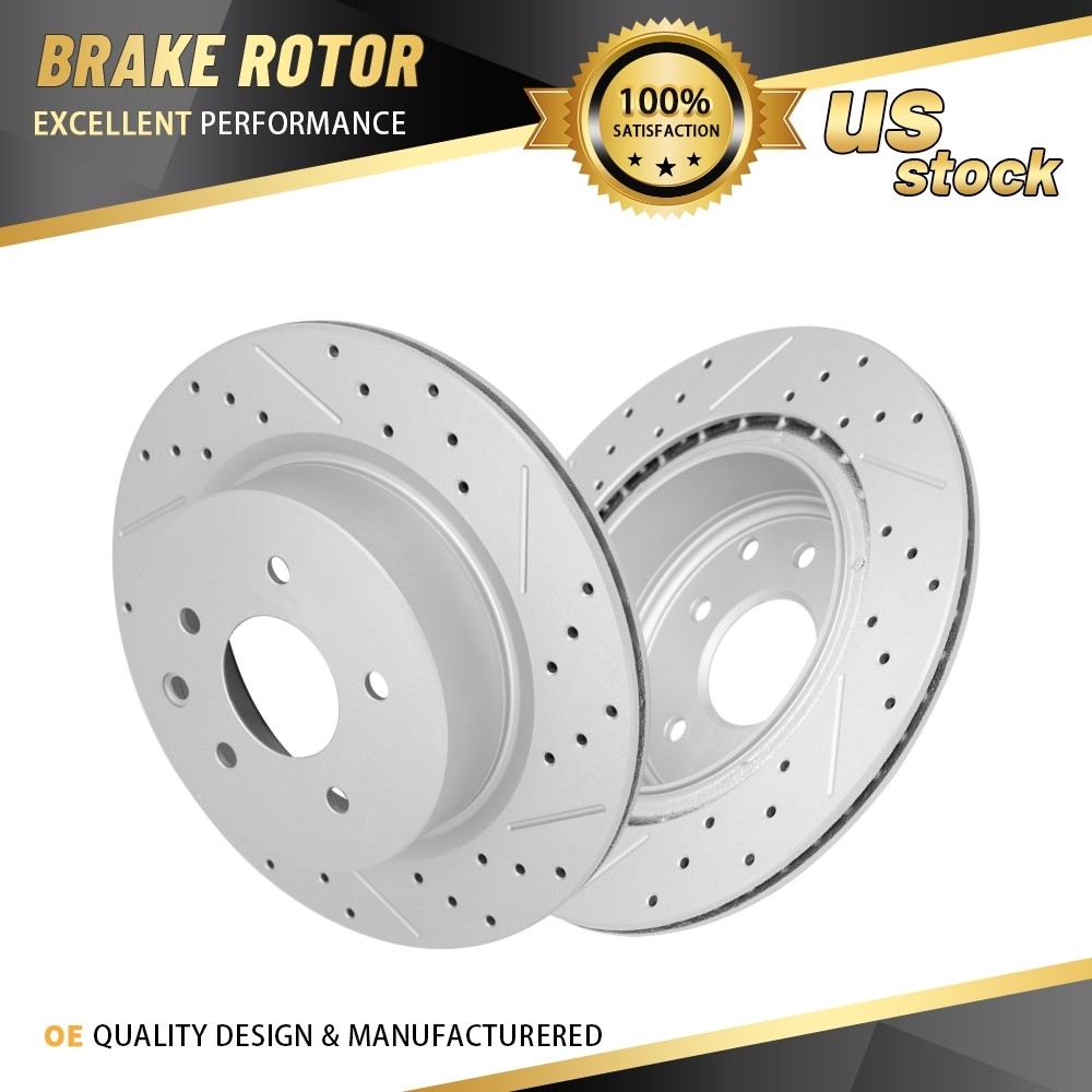 308mm Rear Drilled Disc Rotors Set for Infiniti G35 G25 G37 M35 M45 350Z 370Z