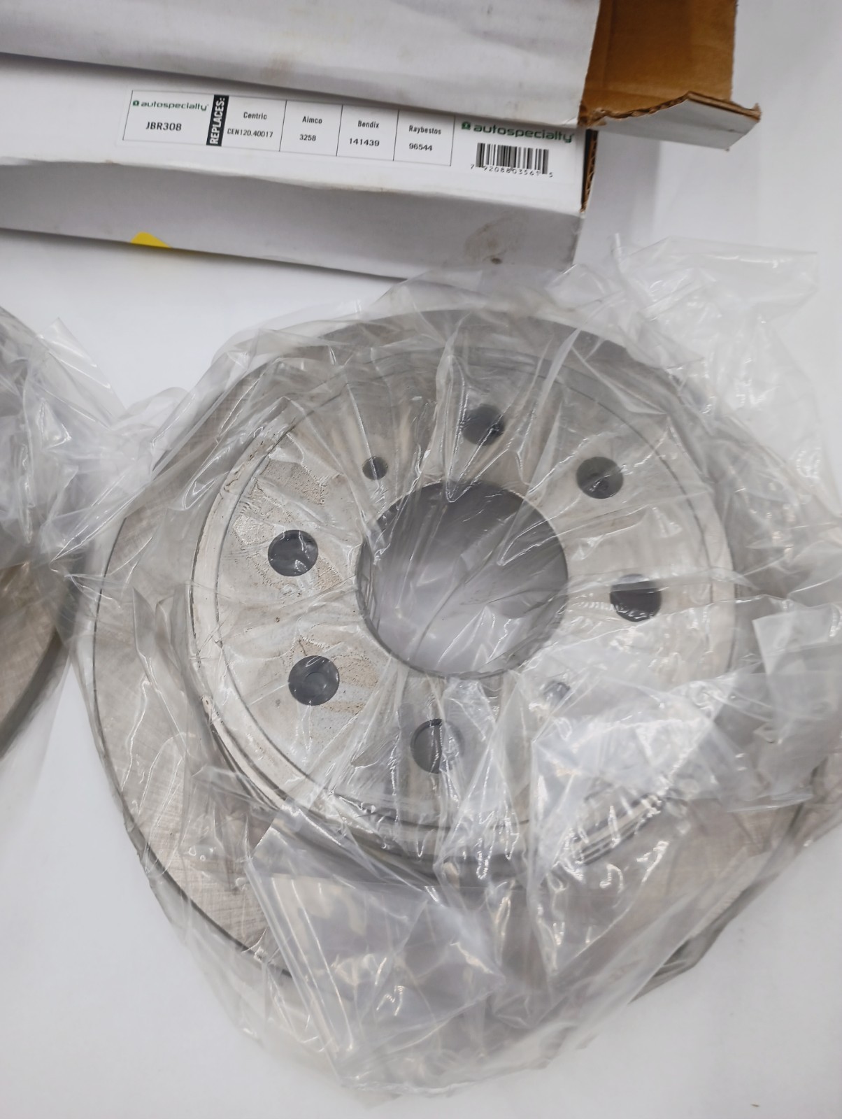 (2) POWER STOP JBR308 PLAIN SOLID REAR DISC BRAKE ROTORS AUTOSPECIALTY OE STYLE