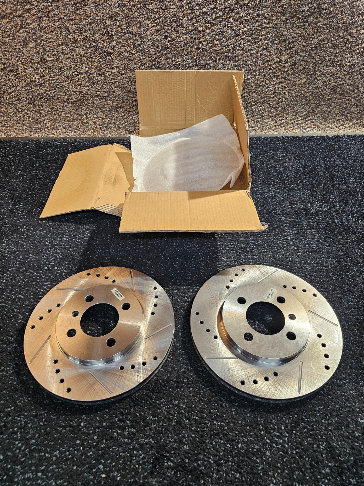(QTY 2) Front Right & Left Side Drilled and Slotted Brake Rotor X34018L X34018R