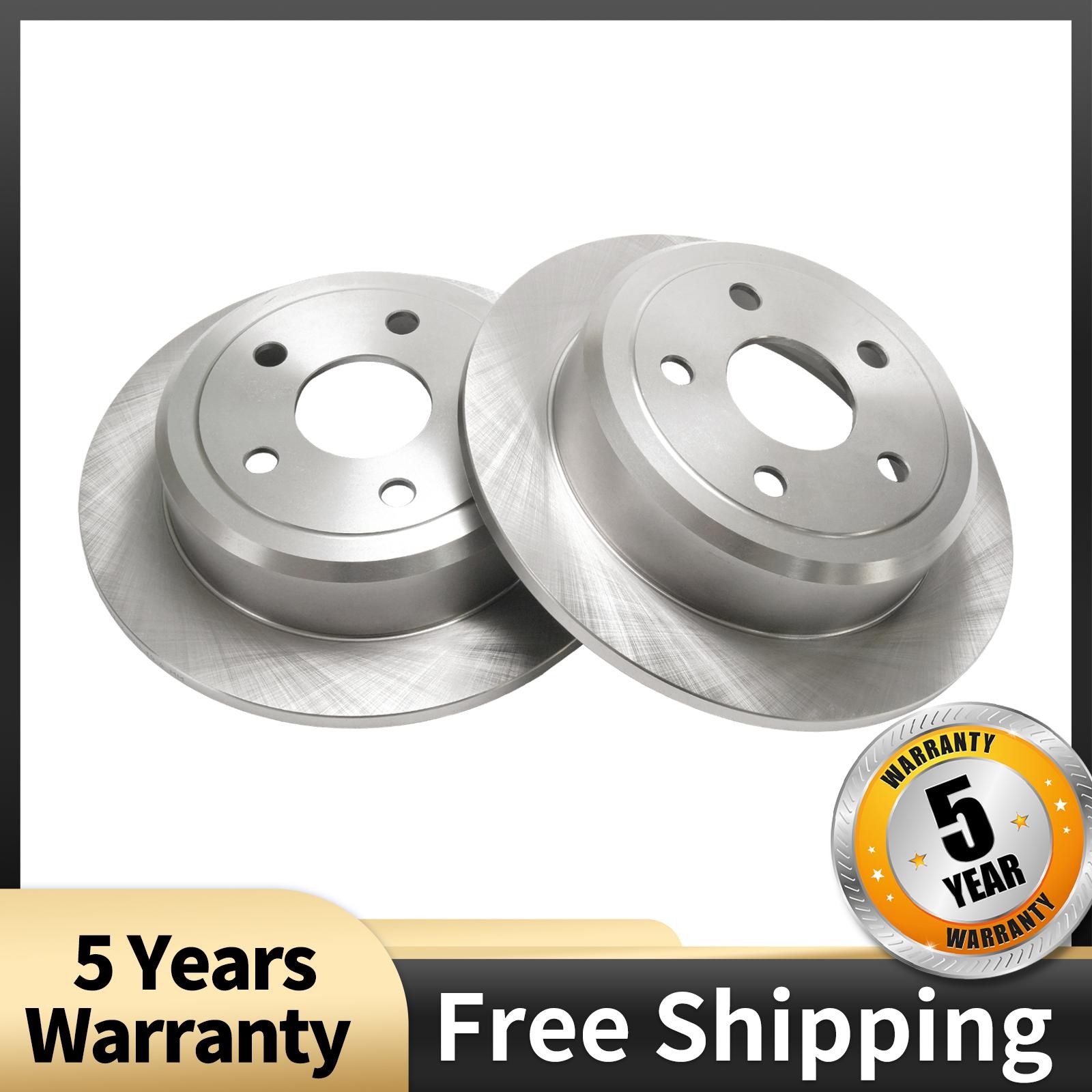 Rear Brake Rotors Solid Fit For 2007-2017 Jeep Wrangler 2018 Jeep Wrangler & JK