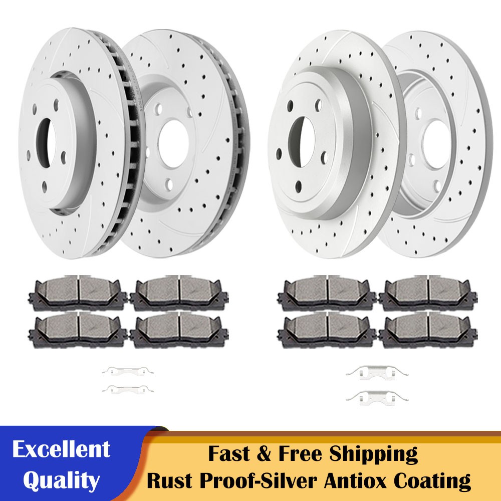 13.00″ Front Rear Rotors Brakes Pads Fit for 11-18 Dodge Durango Grand Cherokee