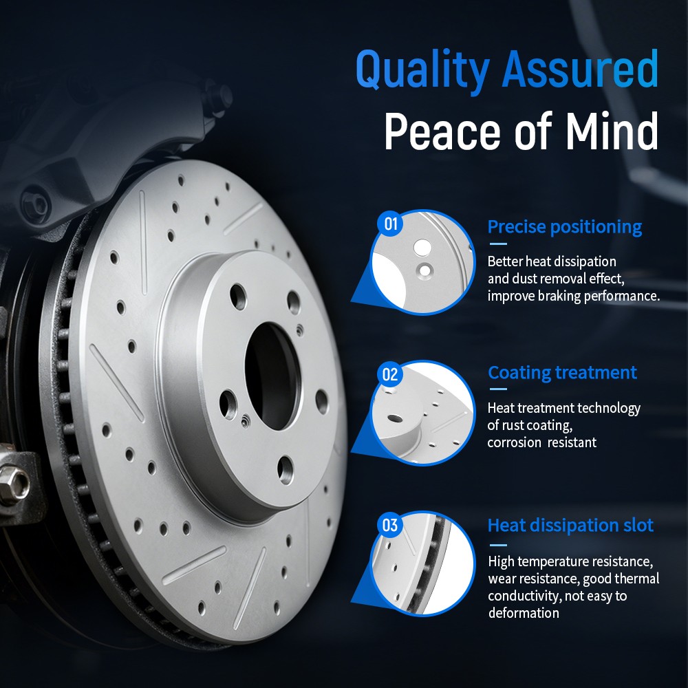 13.58″ (345mm) Front Drilled Disc Brake Rotors for Volvo XC40 XC60 XC90 S60 S90
