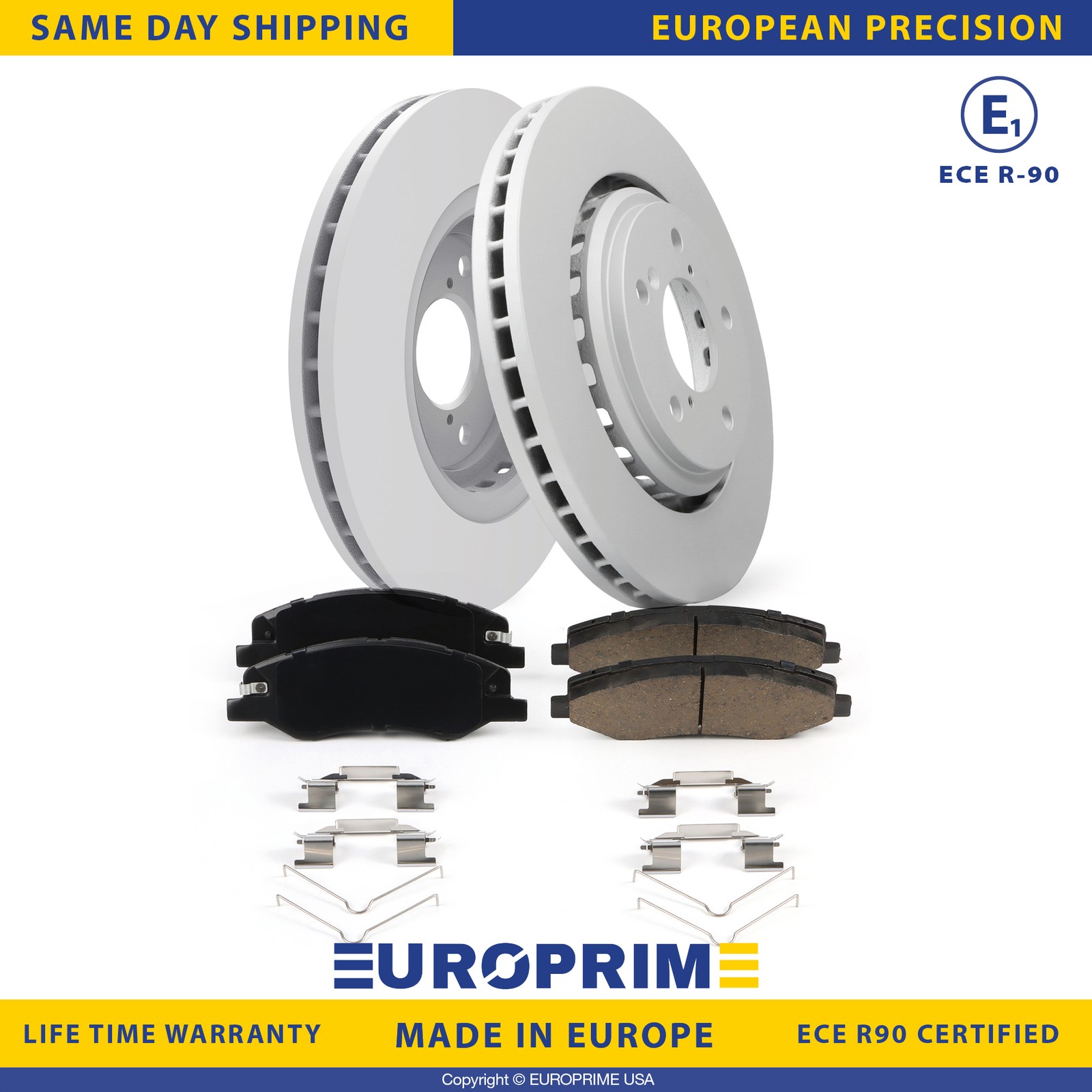 12.6 in Front Brake Rotors + Ceramic Disc Brake Pad Kit for 18-23 Honda Odyssey