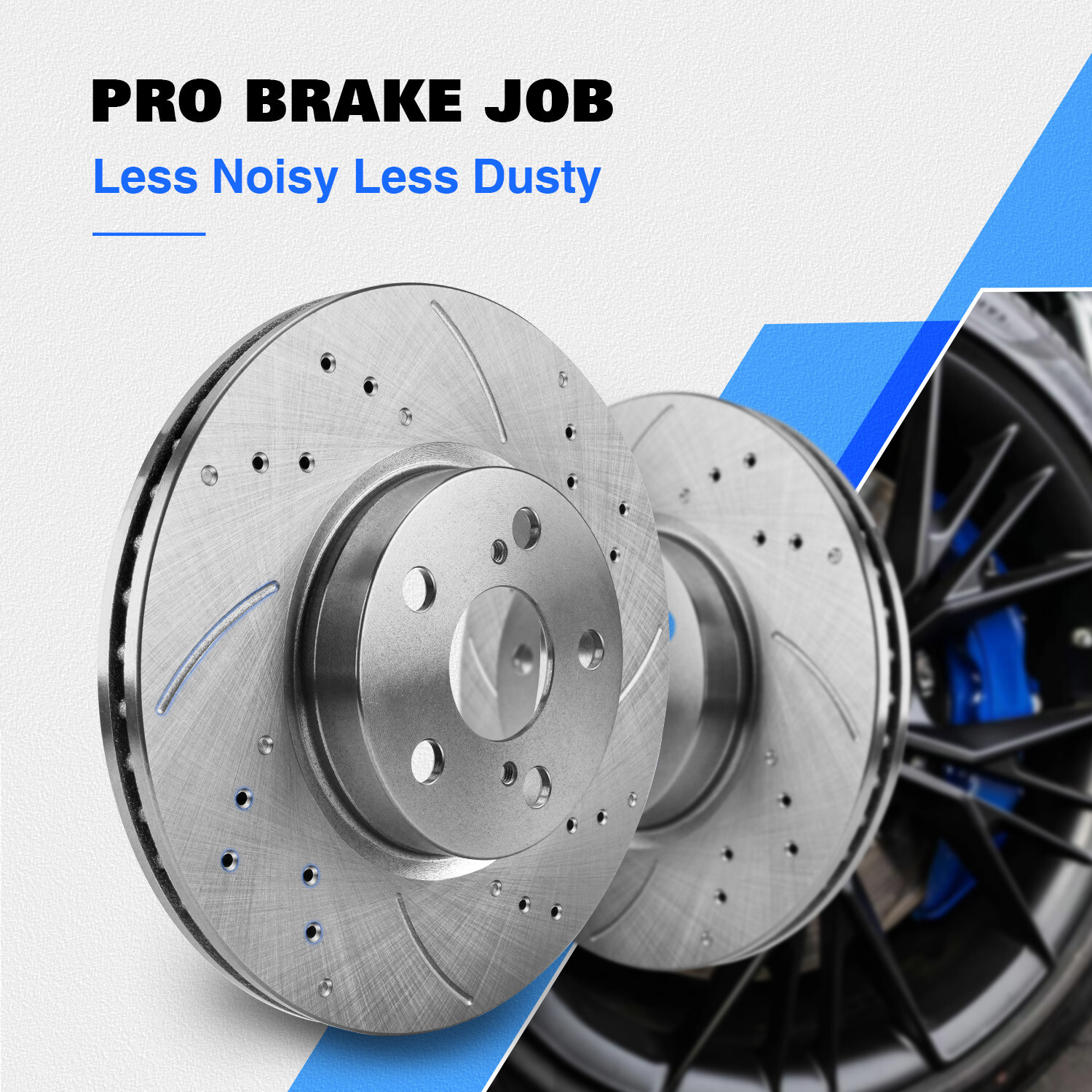 Front Drilled Brake Rotors Ceramic Brake Pads Kit for Scion tC 2005-2010