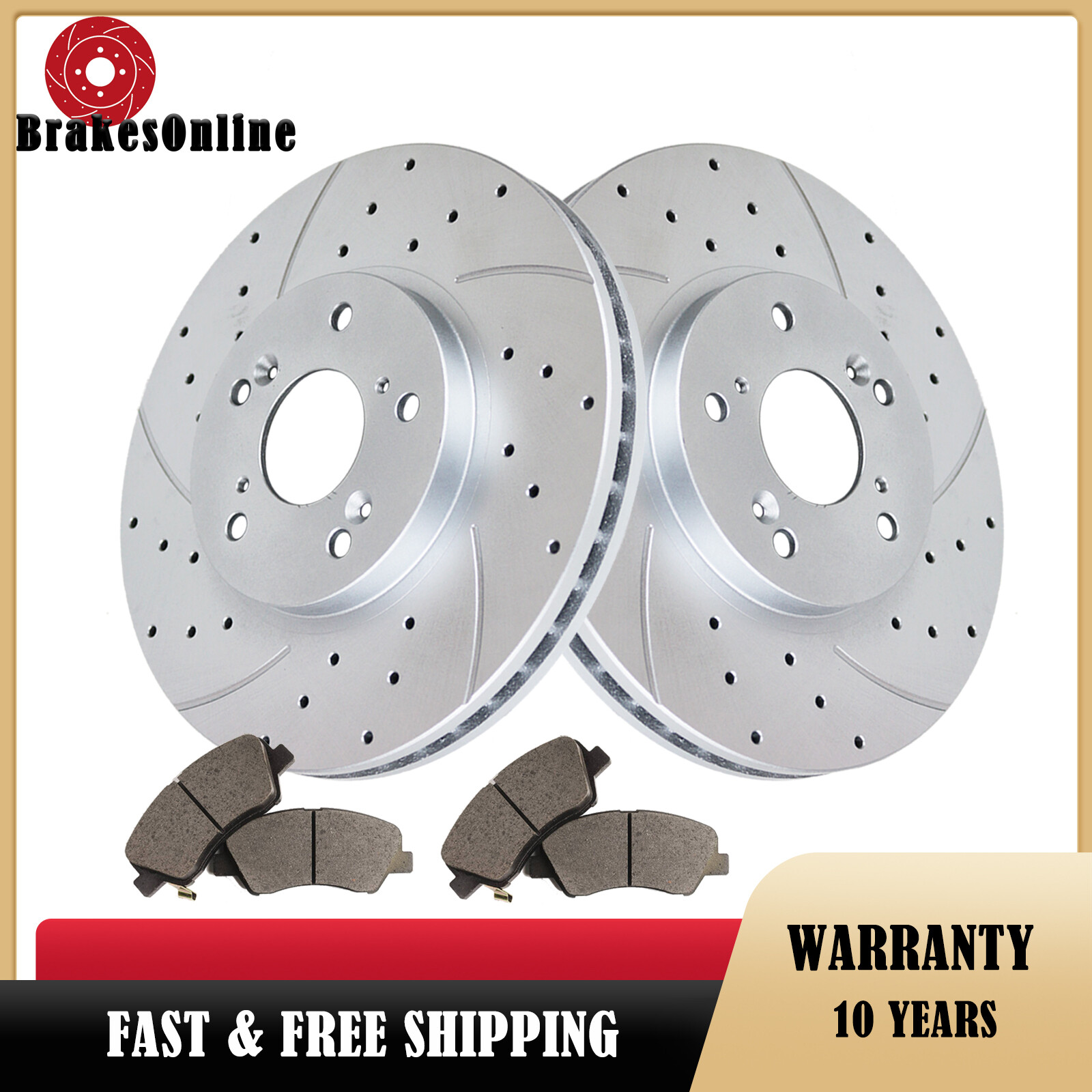 Fit for Acura Honda Accord Front Brake Rotors Brake Pads Drilled Slotted Brakes