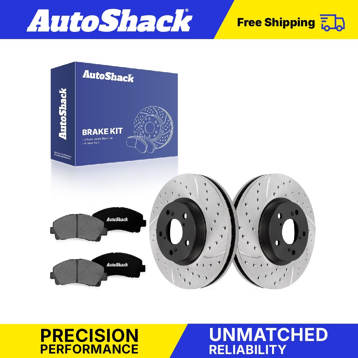Front Drilled Slotted Brake Rotors Premium Pads for Honda, Ridgeline 2006-2011