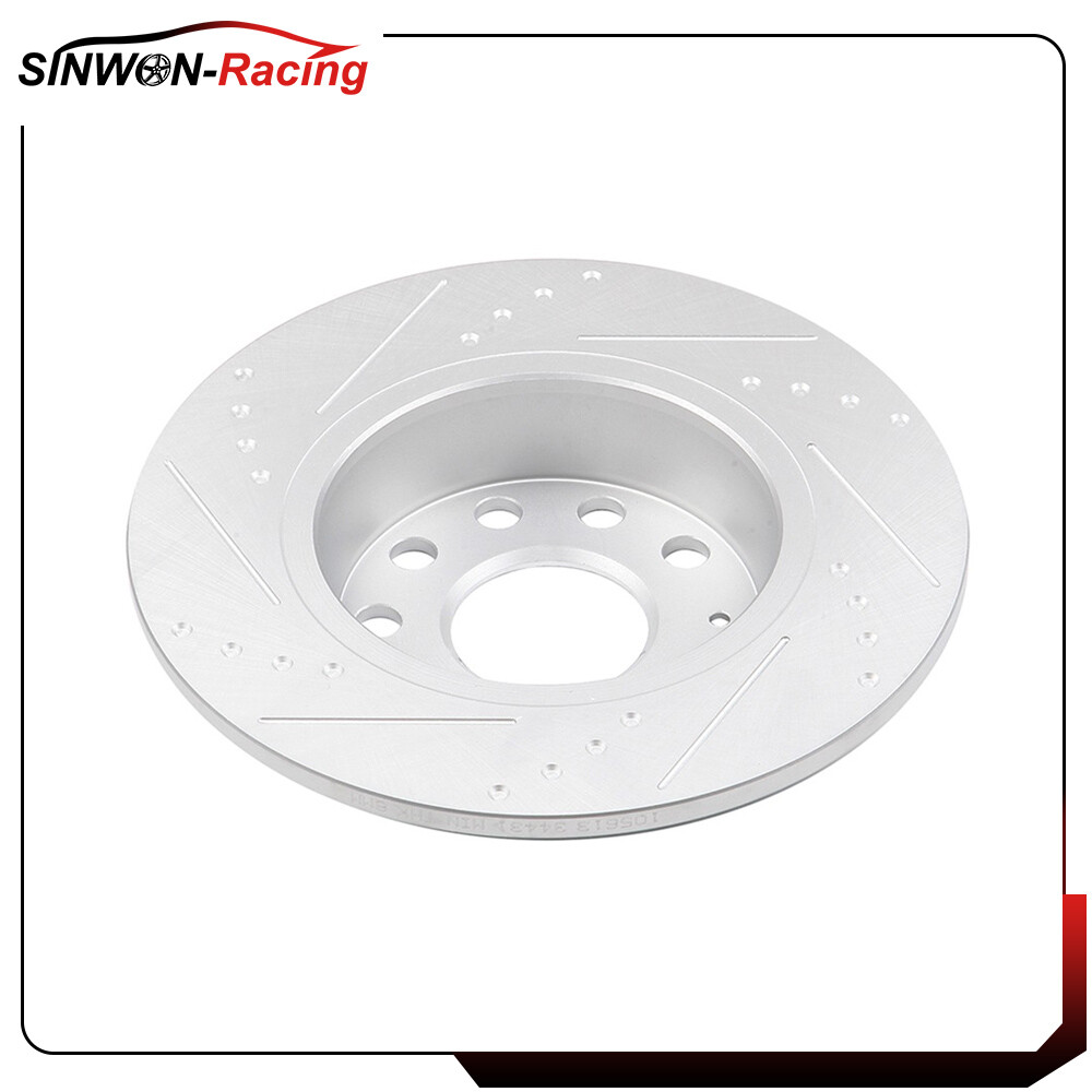 Front Rear Brake Discs Rotor Slot Ceramic Pads For Vw Golf 2010 – 2014 2.0L TDI