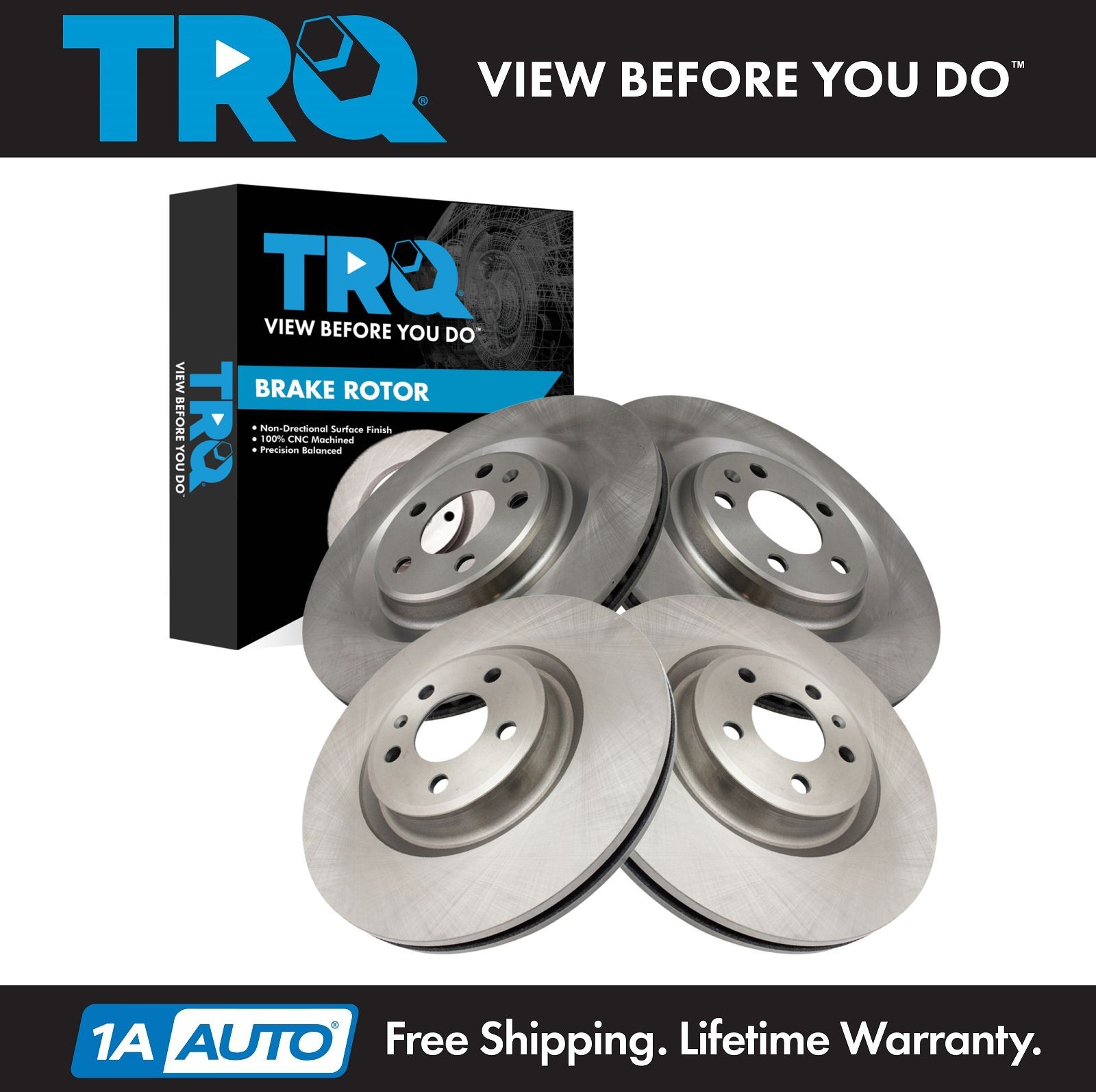 TRQ Front & Rear Brake Rotors Set Fits Audi Porsche