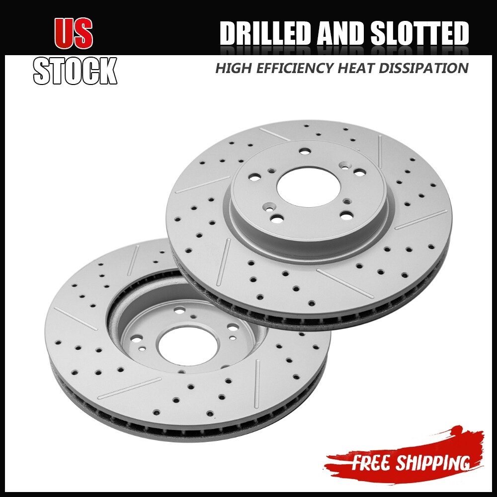 2x Front Brake Rotors For 2013 2014 2015 2016 – 2024 Honda Accord