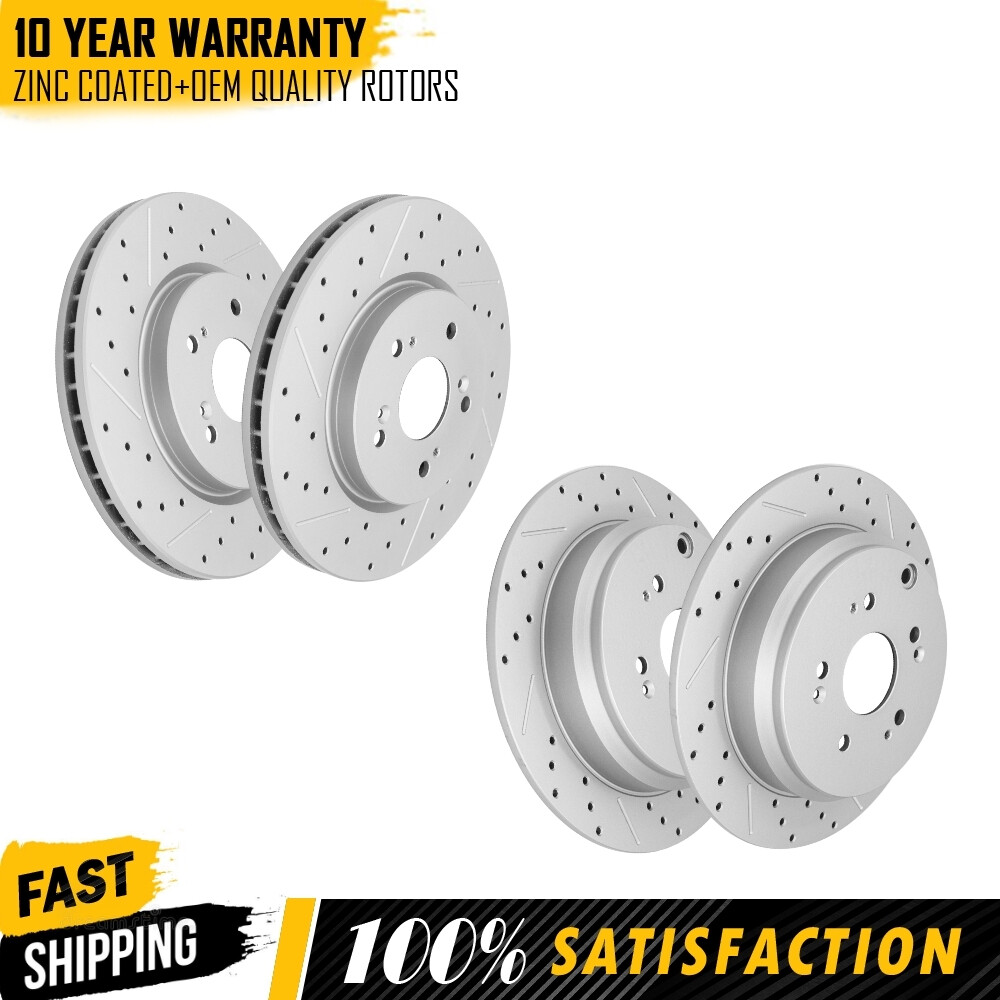 4PCS Front + Rear Disc Brake Rotors For 2007-2016 Honda CR-V 2007-2012 Acura RDX