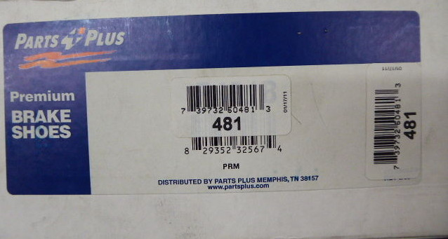 BRAND NEW PARTS PLUS REAR BRAKE SHOES 481 FITS VEHICLES LISTED ON CHART