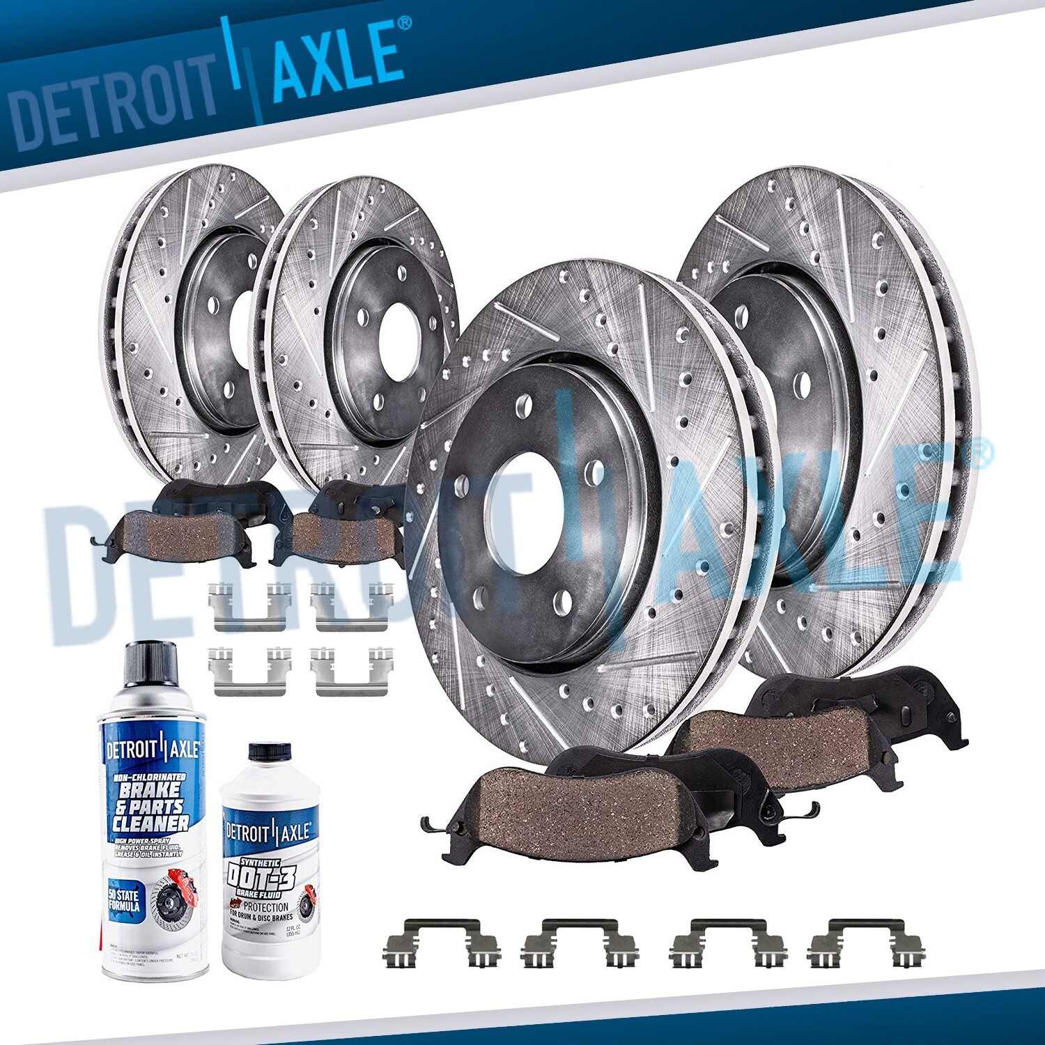 Front Rear Drilled Disc Rotors Brakes Pads Kit for Charger Challenger Magnum 300
