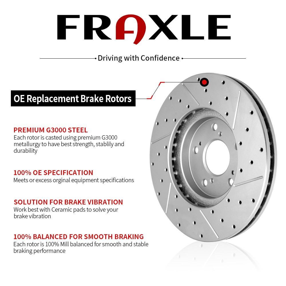 Front Rear Brake Rotor For 2002-2024 Dodge Ram 1500 Dodge Durango Chrysler Aspen