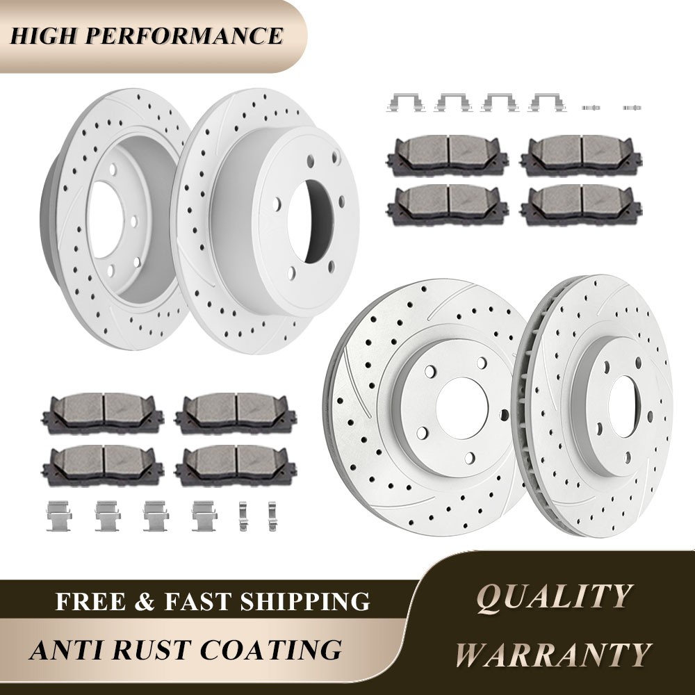 Front Rear Rotors Brake Pads Fit for Jeep Compass Patriot Avenger Caliber Dodge