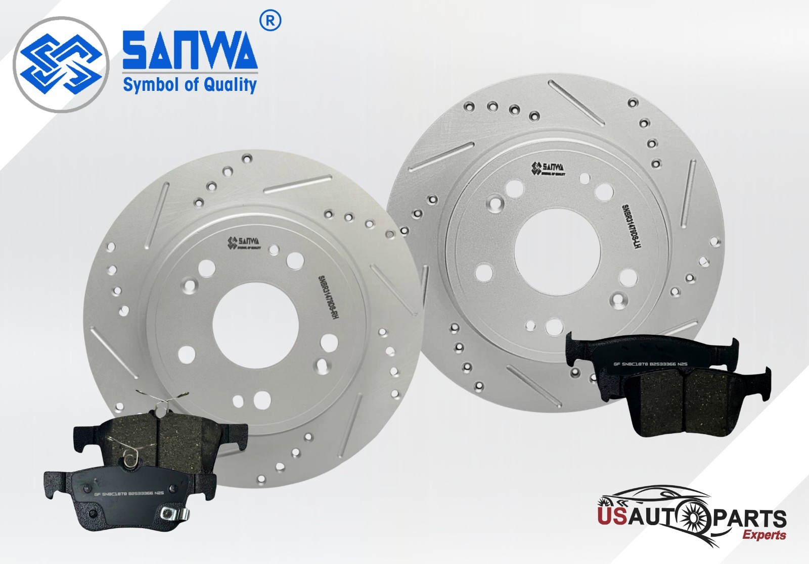 REAR BRAKE ROTOR GEOMET SOLID D&S & CERAMIC PAD KIT 302 mm FOR HONDA 2018-2023
