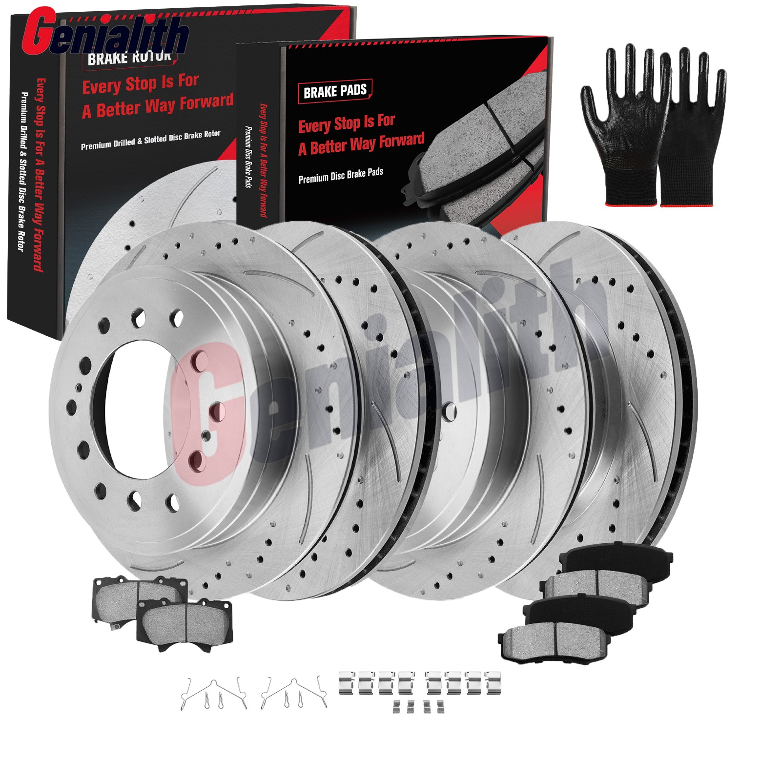 12.56″ Front 12.28″ Rear Rotor Brake Pad for 2003-2009 Toyota 4Runner FJ Cruiser