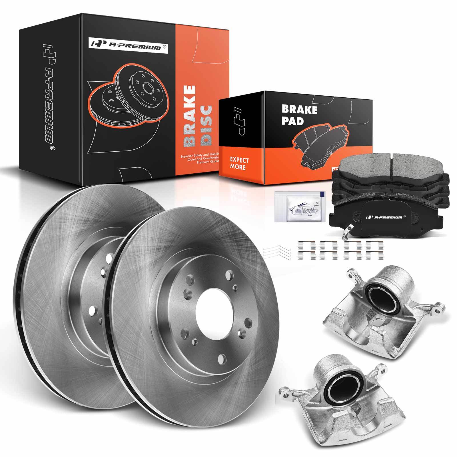 A-Premium 8x Disc Rotor & Ceramic Pad + Brake Caliper Front for Honda CR-V 2.4L