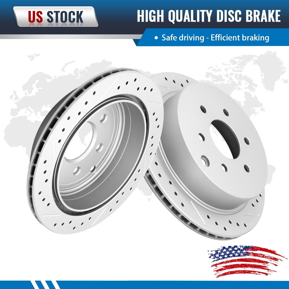 2x Rear Drilled & Slotted Brake Rotors for Nissan Frontier Xterra Suzuki Equator