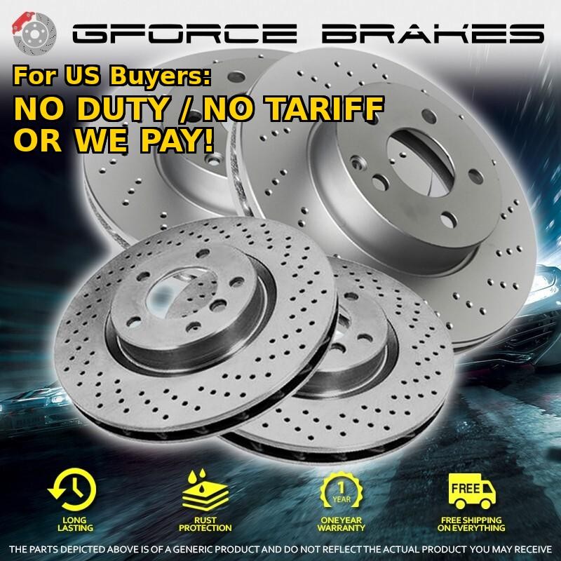 Front + Rear Cross Drilled Rotors For 2016-2022 Lexus RX450h