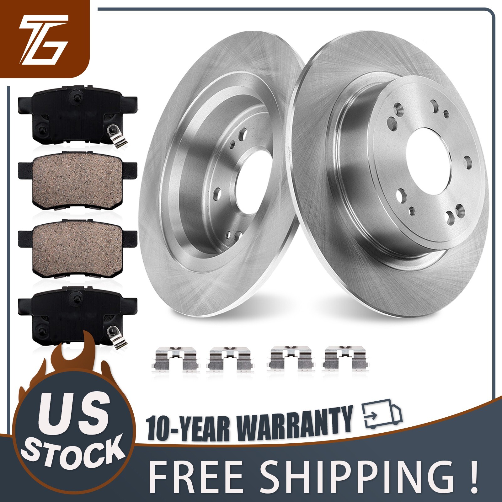 Rear Rotors Ceramic Brake Pads for 2009-2014 Acura TSX 2008 – 2017 Honda Accord