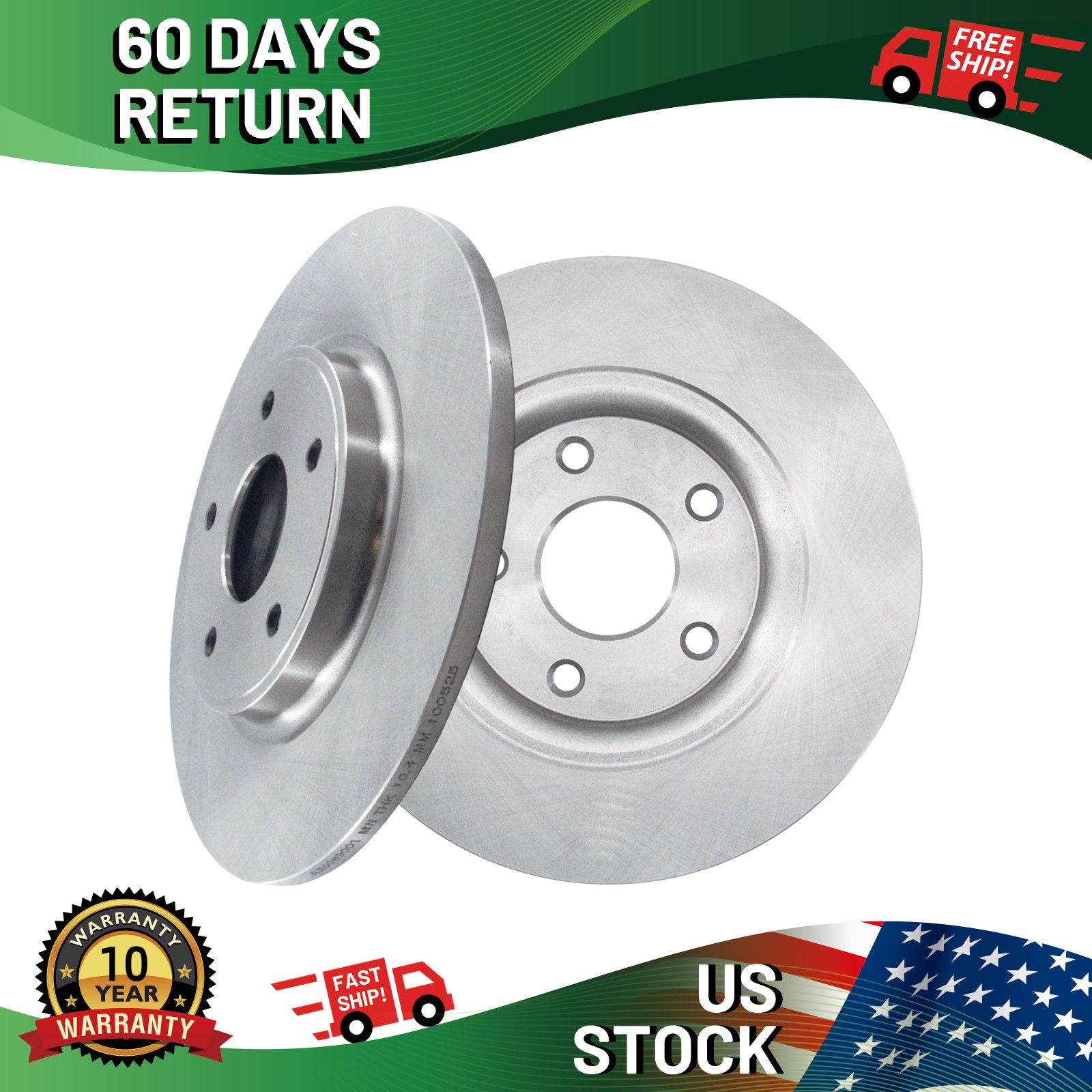 12.91 inch (328mm) Rear Brake Rotors for DODGE GRAND CARAVAN JOURNEY 2012-2020