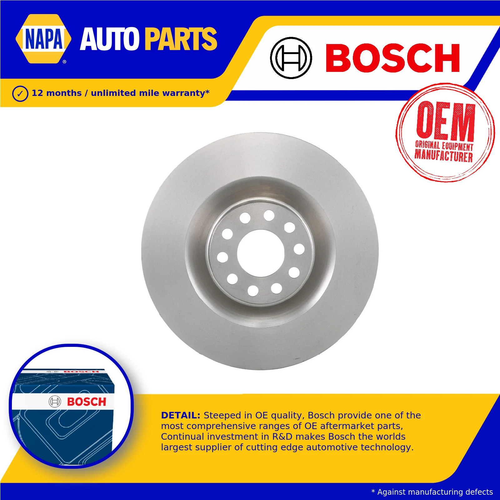 Brake Disc Single Vented fits AUDI A8 D3 4.0D Front 03 to 05 ASE 360mm Bosch New