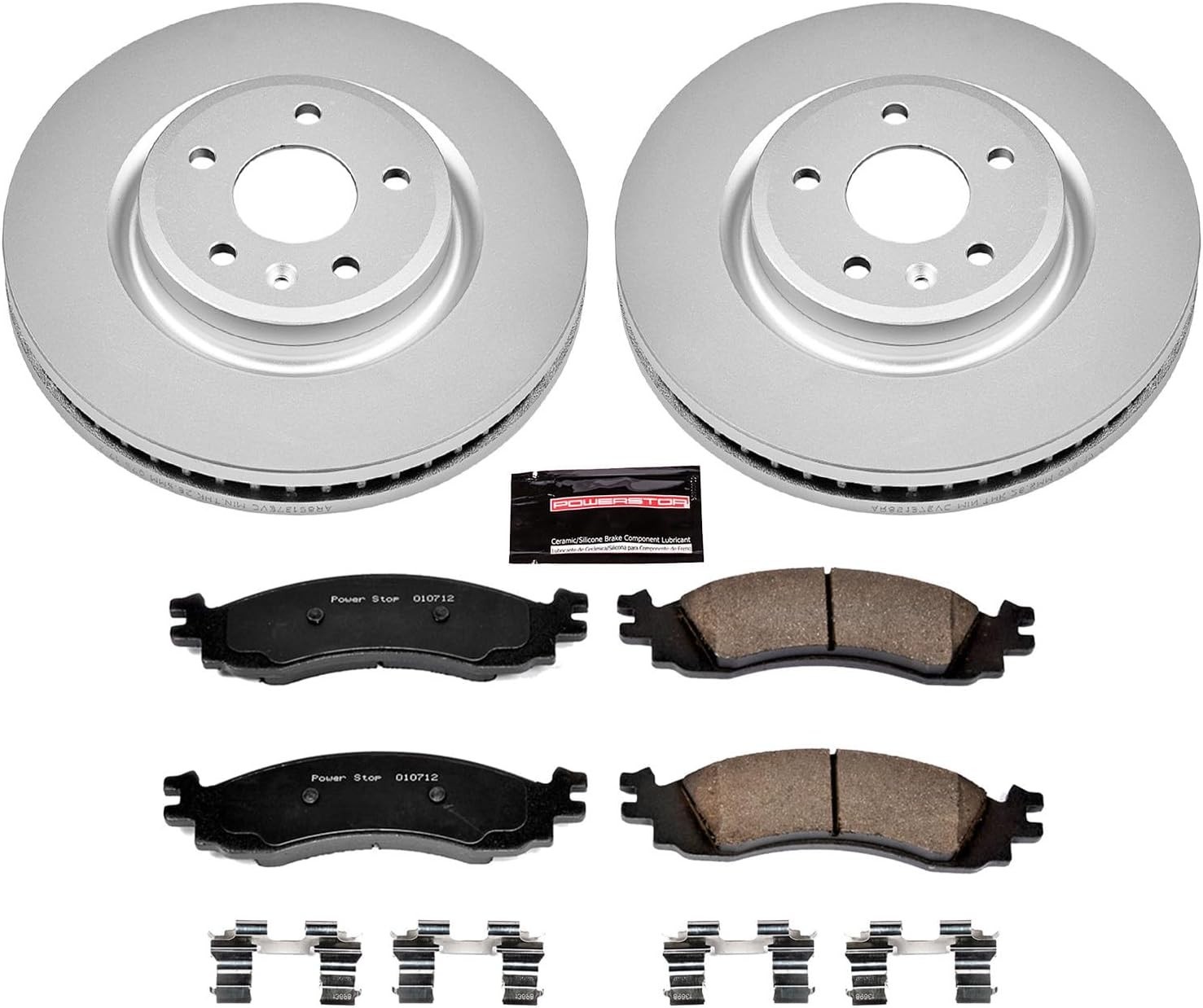 PowerStop Front Brake Kit for Ford Taurus 2011-12 – Fully-Coated Disc Rotors wit