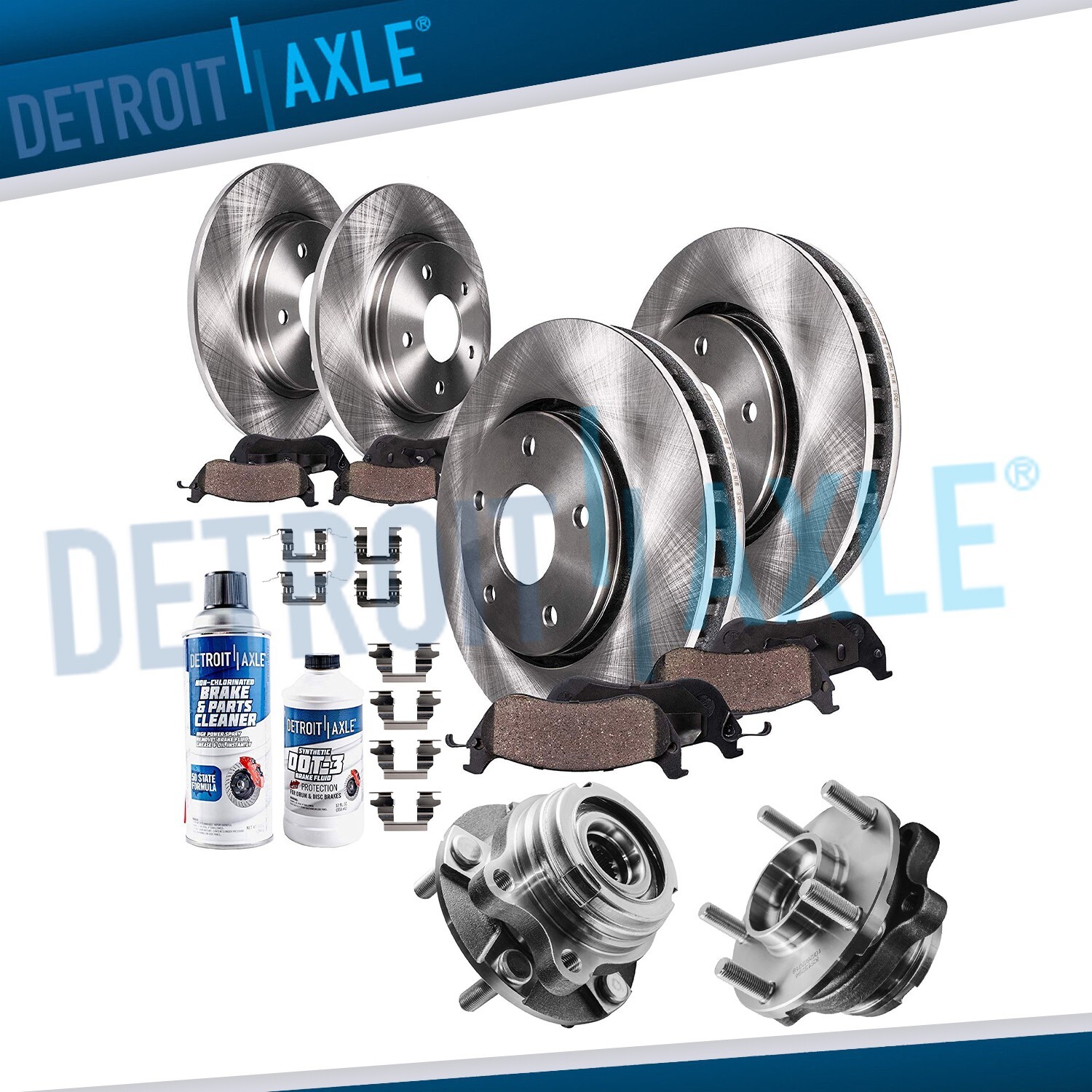 Front & Rear Brake Rotors + Ceramic Pads Wheel Hub Bearing for 07-13 Altima 2.5L