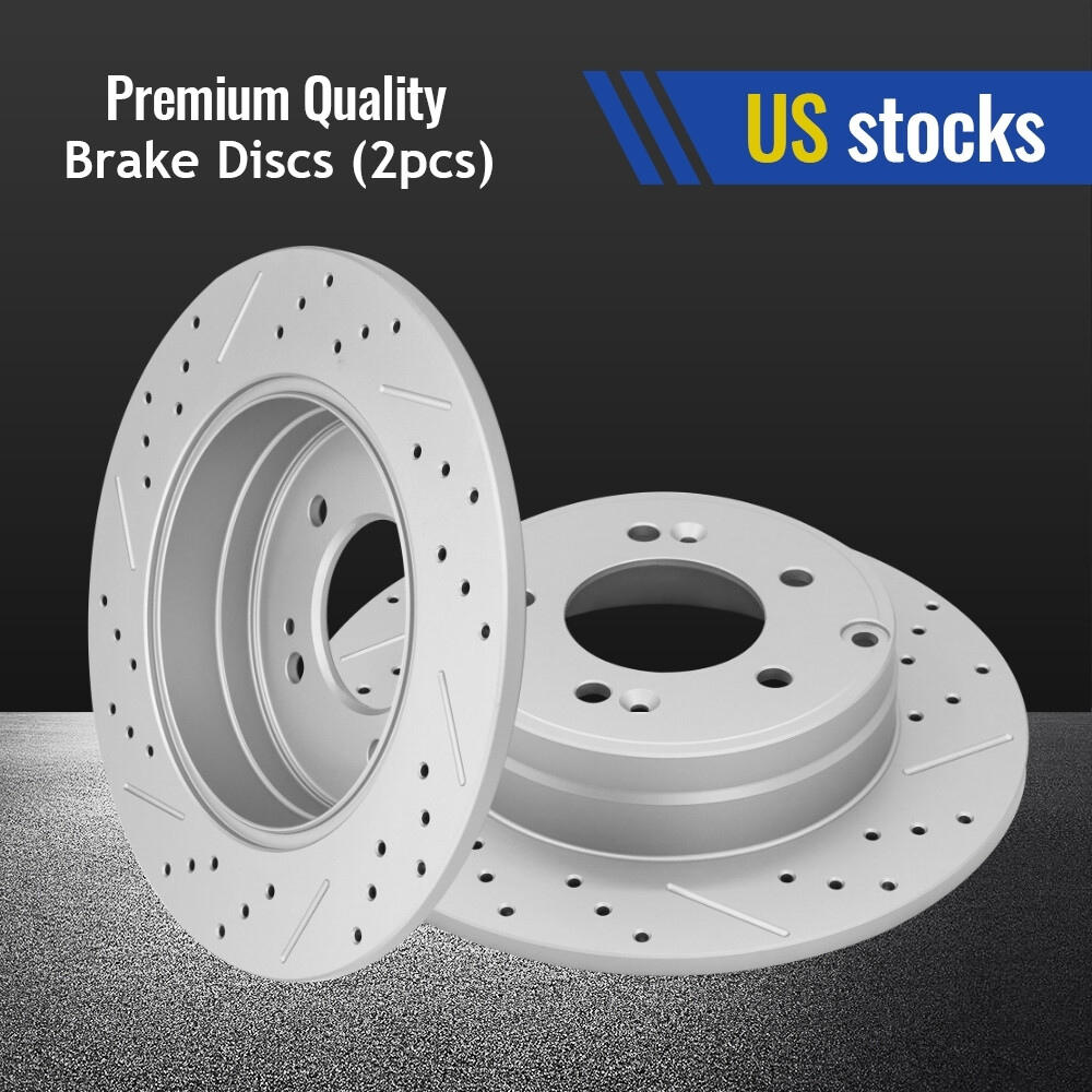Rear Disc Drilled Brake Rotors Set of 2 for 2010 2011 Hyundai Sonata AZERA