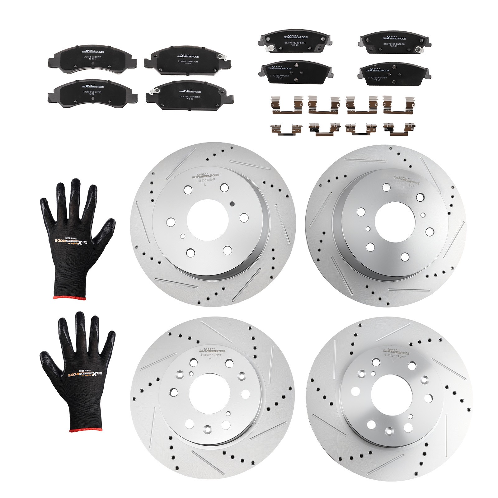 Front Rear Brake Rotors Brake Calipers & Pads for Chevrolet Tahoe 2015-2020