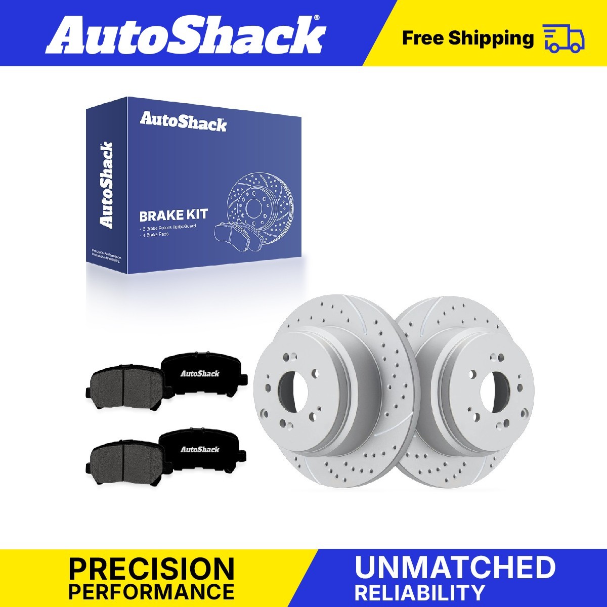 Rear Drilled Slotted Brake Rotors Premium Ceramic Pads for 2009-2015 Honda Pilot