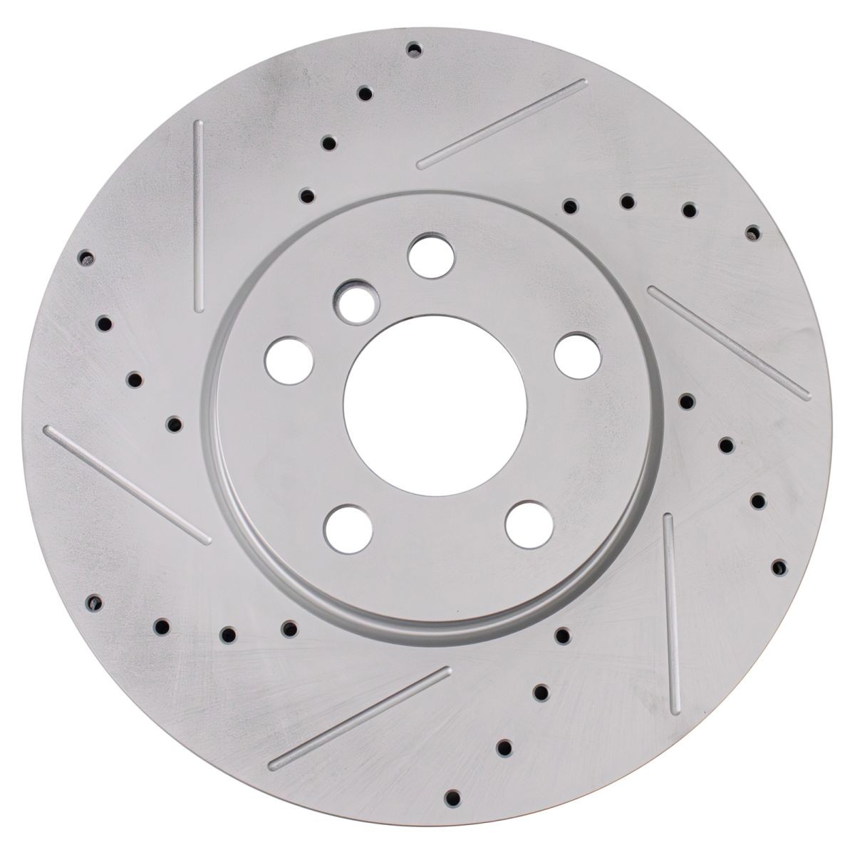 TRQ Performance Brake Rotors Set Premium G-Coated Slotted X Drilled Fits Mini