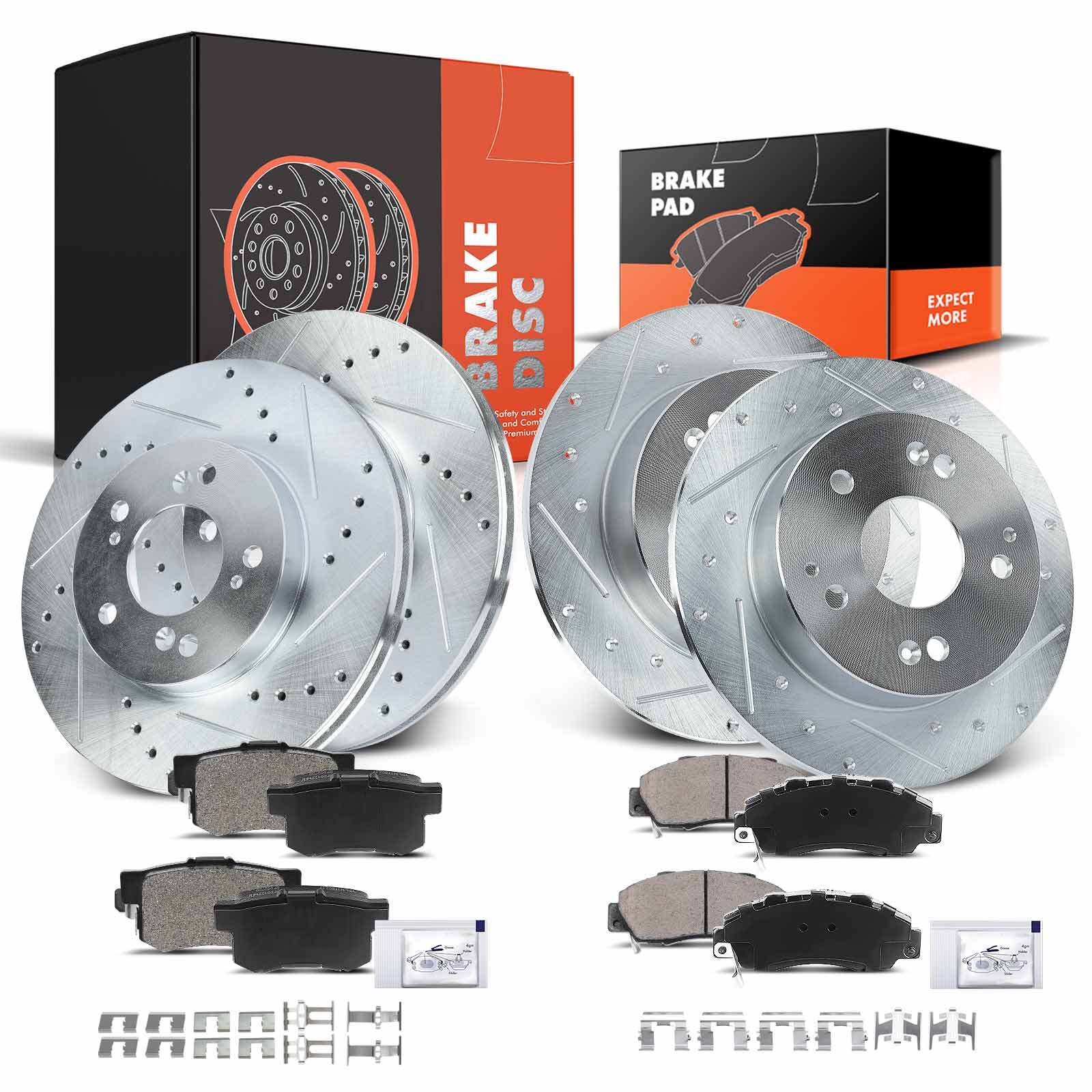 Front Drilled Rotors & Ceramic Brake Pads for Acura Integra 1997 1998 2000 2001