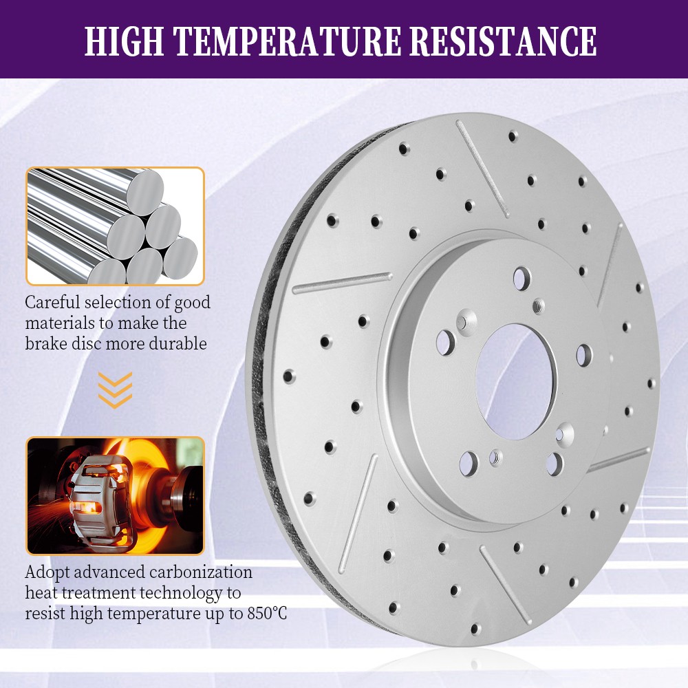 11.61 inch Front Drilled Brake Rotors For Mazda 3/3 Sport Mazda CX-3 2014-2022