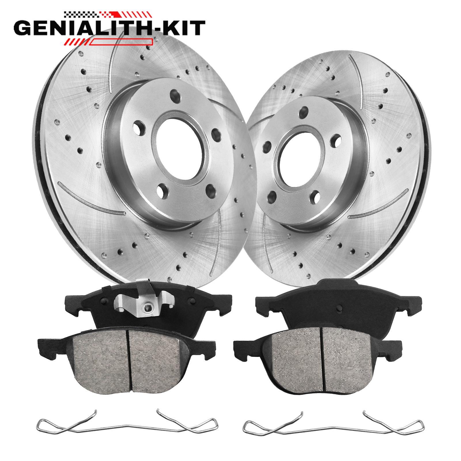 Front Drilled Slotted Rotors + Brake Pads for C-Max Focus Volvo S40 Brake Rotors