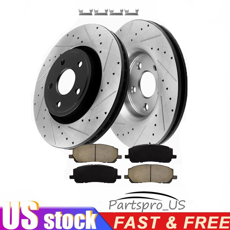 Front Disc Rotors + Ceramic Pads for 2011-2020 Jeep Grand Dodge Cherokee Durango